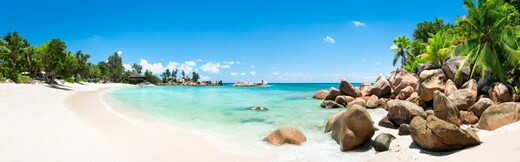 Beach panorama on the Seychelles 800x250 shutterstock_1338889844