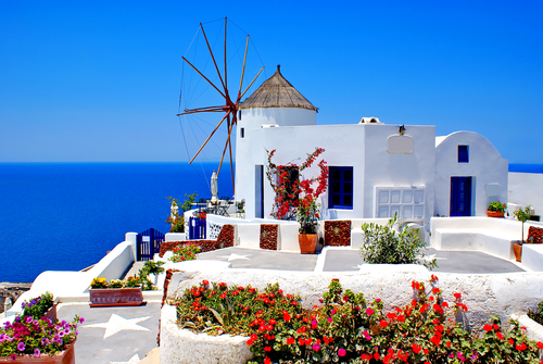 Oia Větrný mlýn Santorini, Řecko shutterstock_54154945.jpg